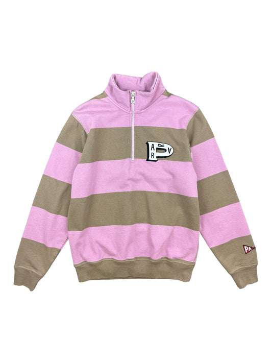 byParra ‘Worked P striped 1/2 zip’